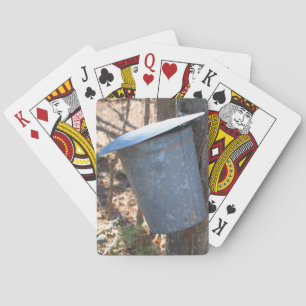Maple Sugar Sap Bucket On Tree Nature Playing Cards