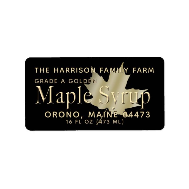 Maple Syrup Address Label (Front)