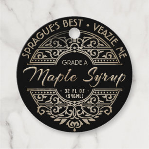 Maple Syrup Black Filagree Product Tag