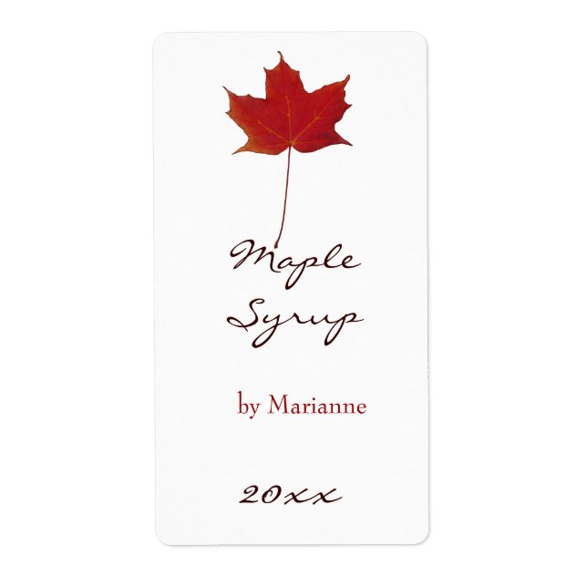 Maple syrup canning label (Front)