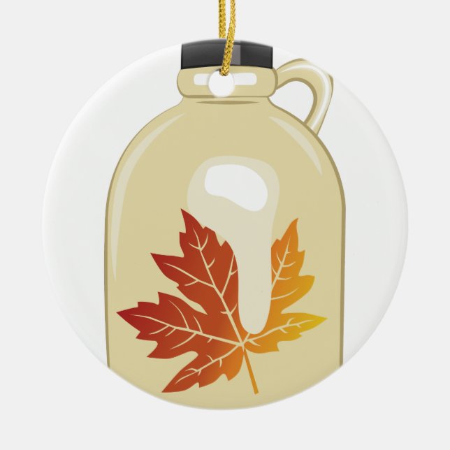 Maple Syrup Ceramic Tree Decoration (Front)