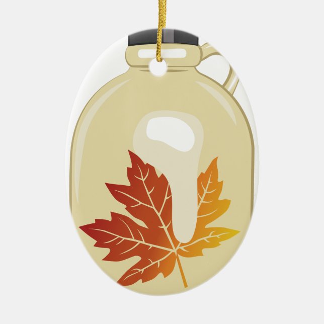 Maple Syrup Ceramic Tree Decoration (Front)