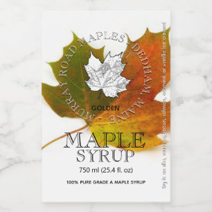 Maple Syrup Editable Label (Double Maple Leaf)