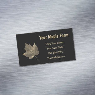 Maple Syrup Farm Beige Black Country Rustic Magnetic Business Card