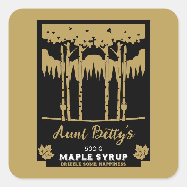 Maple Syrup Farmers Market Square Sticker (Front)