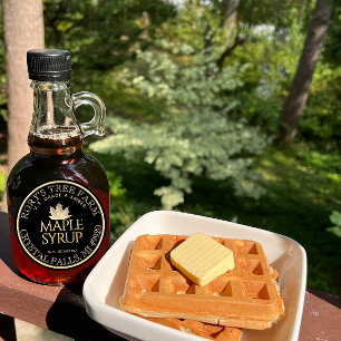 Maple Syrup Gold and Black Maple Leaf Custom Label