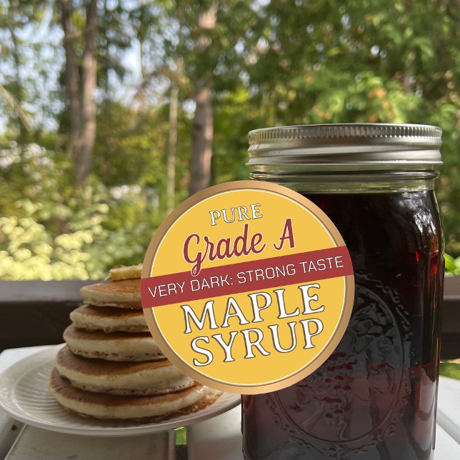 Maple Syrup Grading Lid Label Gold Border (Creator Uploaded)