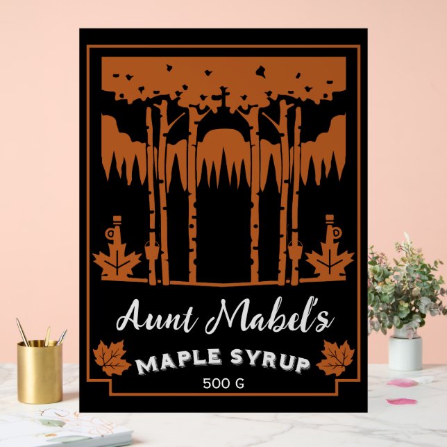 Maple Syrup Home Made Editable Acrylic Sign (Wedding)