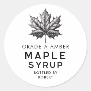 Maple syrup homemade recipe classic round sticker
