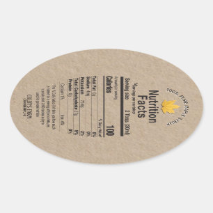 Maple Syrup Kraft Nutrition Facts Oval Leaf Label