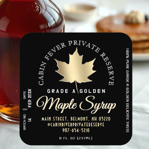 Maple Syrup Label Circular Logo (Batch and Date)