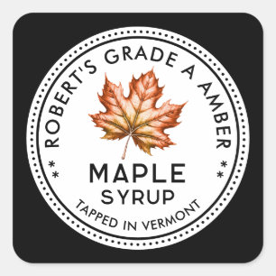 Maple syrup label for homemade recipe
