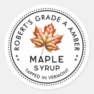 Maple syrup label for homemade recipe