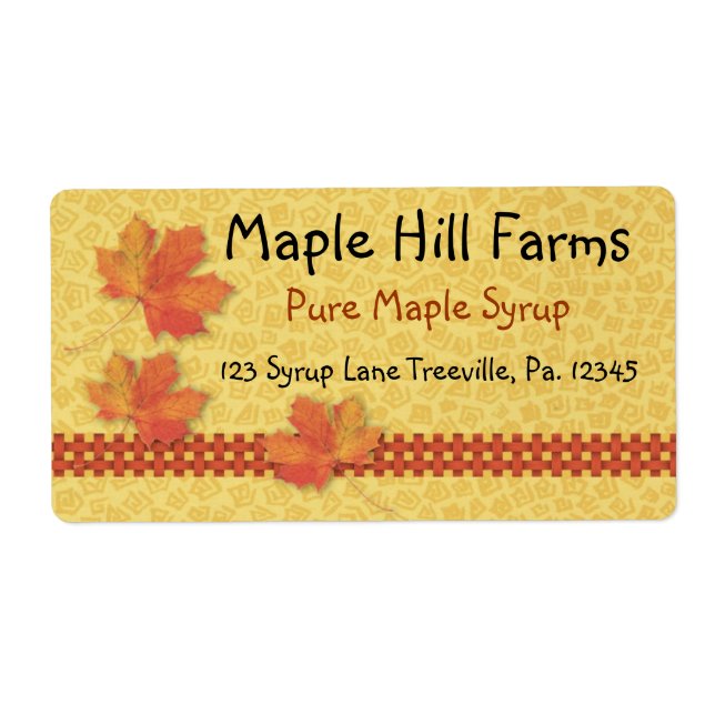 Maple Syrup Label Product Label (Front)