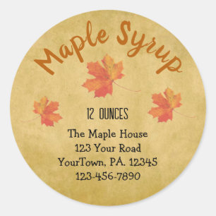 Maple Syrup Maple Leaves Business Sticker