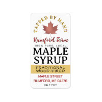 Maple Syrup on Address or Shipping Label Red Leaf