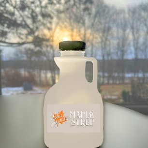 Maple Syrup Red Grunge Maple Leaf on Tan Label