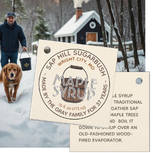 Maple Syrup Sap Bucket Editable Product Tag