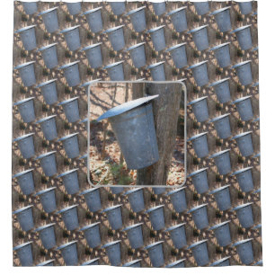 Maple Syrup Sap Bucket Nature Shower Curtain