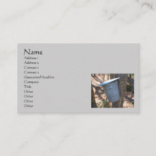 Maple Syrup Sap Bucket On Tree Business Card