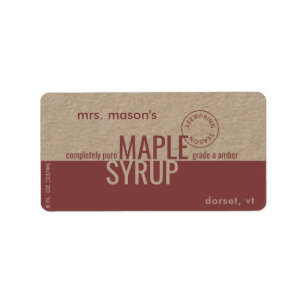 Maple Syrup Spring Season Kraft and Brown Label