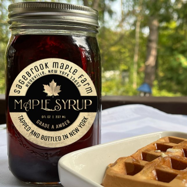 MAPLE SYRUP STATE NAME LABEL GOLD & BLACK (Creator Uploaded)
