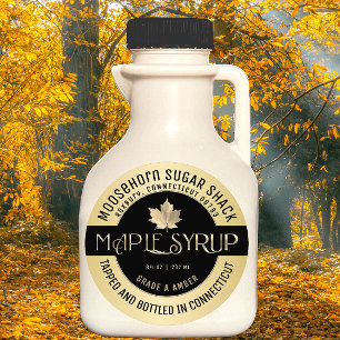 Maple Syrup State Name Label on Gold Gradient
