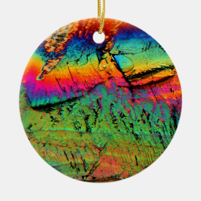 maple syrup under a microscope ceramic tree decoration (Front)
