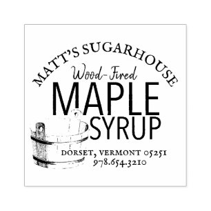 Maple Syrup Wood-Fired Product Tag Rubber Stamp