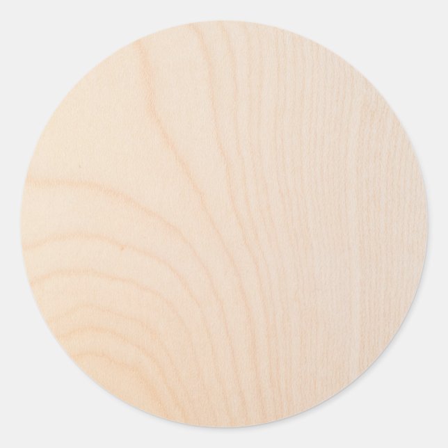 Maple timber texture classic round sticker (Front)