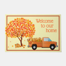 Maple Tree and Truck Filled With Leaves - Country