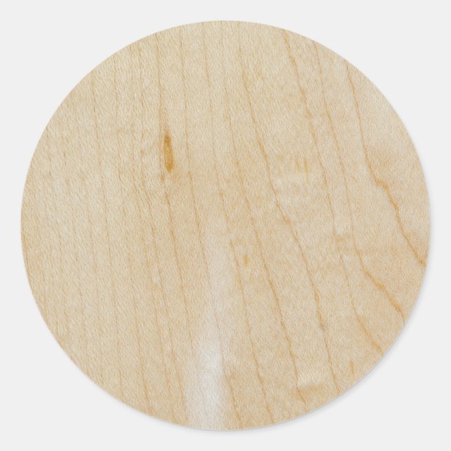 Maple wood classic round sticker (Front)