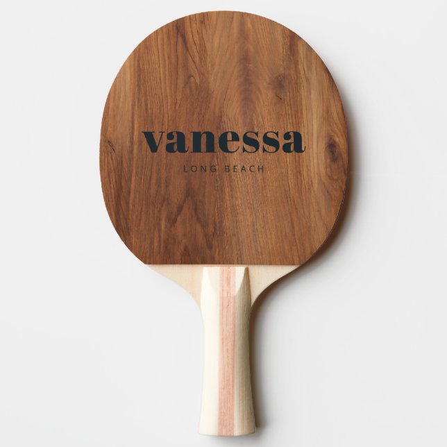 Maple Wood Minimal Modern Classic Name BK Ping Pong Paddle (Back)
