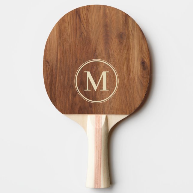 Maple Wood Monogram Ping Pong Paddle (Back)