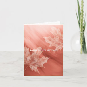 maples leaves accent terracotta gradient thank you card