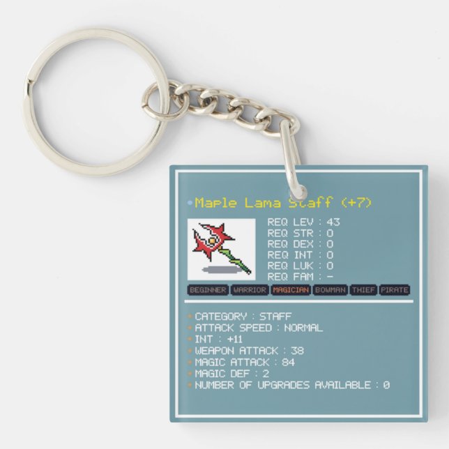 Maplestory Magician Double-Sided Acrylic Keychain (Front)