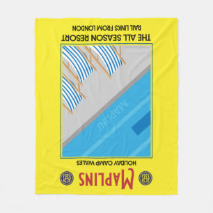 Maplins Vintage British Holiday Camps Fleece Blanket