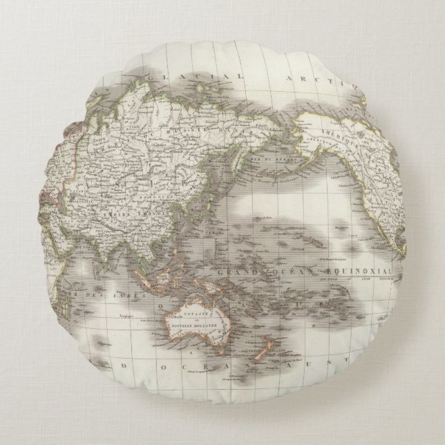Mappemonde - Globe map Round Cushion (Front)