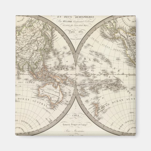 Mappemonde - World Map Magnet (Front)
