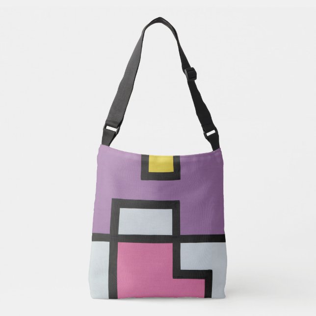 [mapper #2] Geometric Abstract Modern Retro Crossbody Bag (Front)