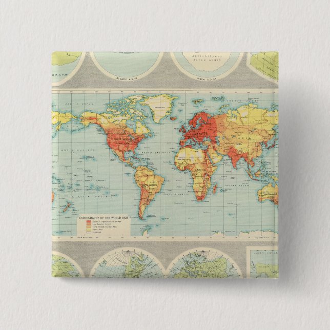 Mapping of the world 15 cm square badge (Front)