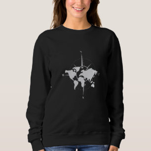 Maps directions compass world sweatshirt