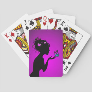 Maps Game The woman butterflies violet Playing Cards