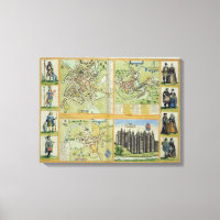 Maps of York, Shrewsbury, Lancaster, and Richmond,