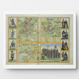 Maps of York, Shrewsbury, Lancaster, and Richmond, Plaque
