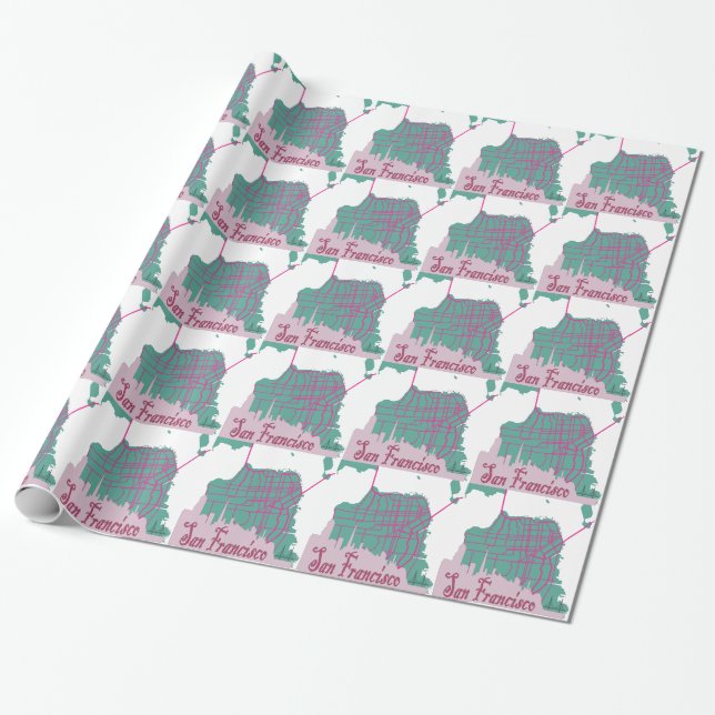 maps San Francisco Wrapping Paper (Unrolled)