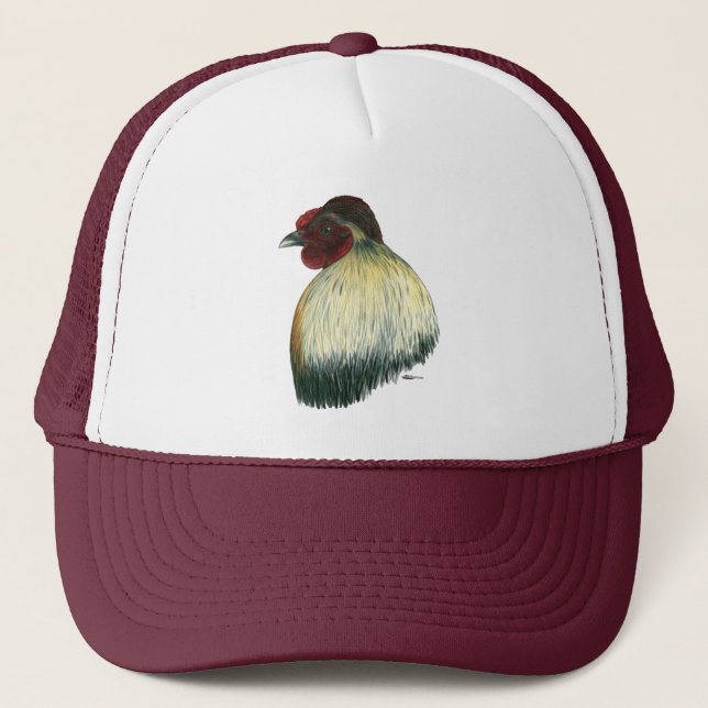 Mapuche Huastec Rooster Trucker Hat (Front)