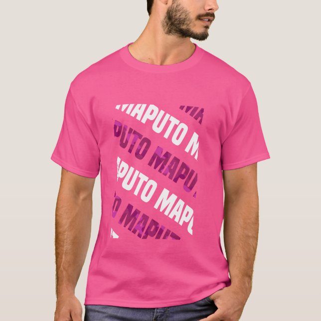 Maputo Camo Pattern Pink Camouflage T-Shirt (Front)