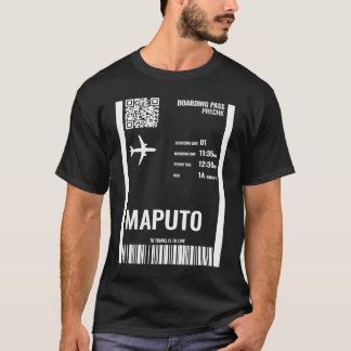 Maputo Mozambique Boarding Pass Airline Ticket Tra T-Shirt