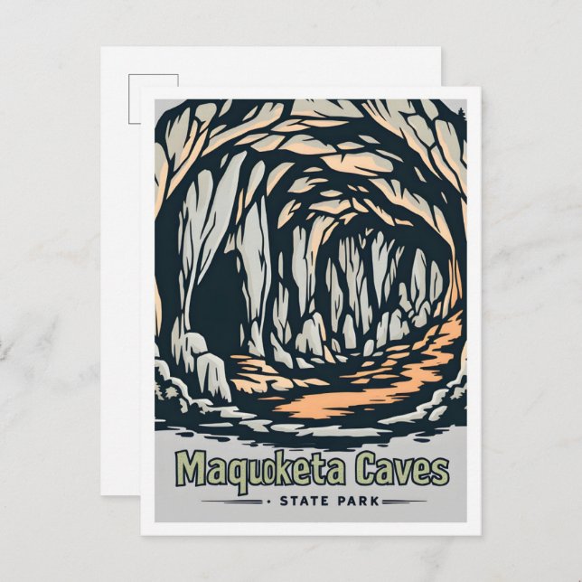 Maquoketa Caves State Park Iowa USA Travel Postcard (Front/Back)